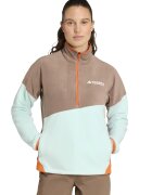 Adidas PERFORMANCE Bluza de trening cu fermoar scurt - pentru drumetii - Verde pal/Maro deschis