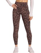 Adidas PERFORMANCE Colanti crop cu talie inalta si animal print pentru fitness - Negru/Maro