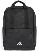 Adidas PERFORMANCE Rucsac cu model monograma si buzunar frontal cu fermoar - Negru stins