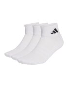 Adidas PERFORMANCE Set de 3 perechi de sosete scurte unisex cu logo - Alb