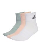 Adidas PERFORMANCE Set de 3 perechi de sosete scurte unisex cu logo - Alb/Verde/Roz somon