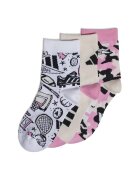 Adidas PERFORMANCE Set de sosete scurte Doodle - 3 perechi - Negru/Roz somon/Roz pal
