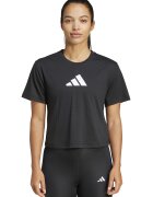 Adidas PERFORMANCE Tricou crop cu logo - pentru fitness - Negru