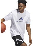 Adidas PERFORMANCE Tricou cu imprimeu logo pentru baschet - Alb