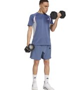 Adidas PERFORMANCE Tricou cu logo pentru fitness - Albastru prafuit/Gri cenusiu