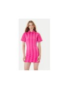 adidas Rochie scurta din poliester cu guler polo si dungi contrastante