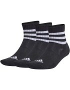 adidas Set 3 perechi sosete 3-Stripes Cushioned Sportswear Mid-Cut - Negru