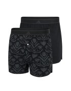 adidas Set de boxeri cu logo - 2 perechi - Negru/Gri