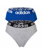 adidas Set de chiloti tanga cu banda logo in talie - 2 perechi - Gri/Albastru