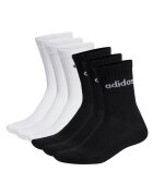 adidas Set de sosete lungi unisex - 6 perechi - Alb/Negru