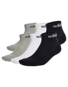 adidas Set de sosete pana la glezna unisex - 6 perechi - Alb/Negru/Gri