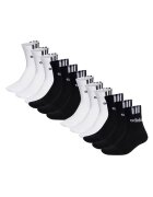 adidas Set de sosete scurte cu model unisex- 12 perechi - Alb/Negru