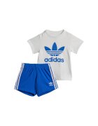 adidas Set tricou si pantaloni scurti baiat alb/albastru