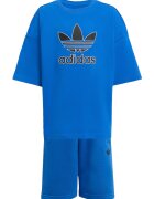 adidas Set tricou si pantaloni scurti cu snur in talie si logo pe piept