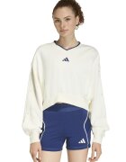 ADIDAS SPORTSWEAR Bluza de trening cu croiala crop si decolteu in V Stadium - Crem/Bleumarin