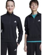 ADIDAS SPORTSWEAR Bluza de trening din amestec de bumbac cu fenta cu fermoar - Negru