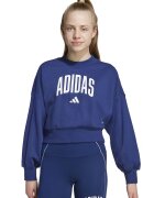 ADIDAS SPORTSWEAR Bluza de trening din amestec de bumbac cu logo - Alb/Albastru inchis