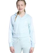 ADIDAS SPORTSWEAR Hanorac crop cu fermoar - Alb/Albastru glaciar