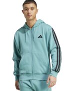 ADIDAS SPORTSWEAR Hanorac cu buzunare frontale si fermoar - Negru/Turcoaz