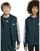 ADIDAS SPORTSWEAR Hanorac cu buzunare oblice si fermoar - Alb/Verde inchis
