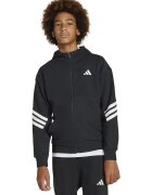 ADIDAS SPORTSWEAR Hanorac cu fermoar si buzunare laterale - Negru/Alb optic