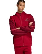 ADIDAS SPORTSWEAR Hanorac cu maneci contrastante si fermoar - Rosu