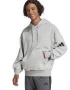 ADIDAS SPORTSWEAR Hanorac din amestec de bumbac cu buzunar kangaroo - Negru/Gri