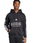 ADIDAS SPORTSWEAR Hanorac din amestec de bumbac cu imprimeu logo - Negru stins/Alb murdar