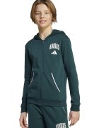 ADIDAS SPORTSWEAR Hanorac din amestec de bumbac cu logo - Alb/Verde inchis
