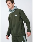 ADIDAS SPORTSWEAR Jacheta cu gluga si buzunare cu fermoar - Gri cenusiu/Kaki inchis