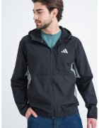 ADIDAS SPORTSWEAR Jacheta cu gluga si buzunare cu fermoar - Negru/Gri