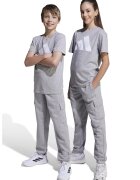 ADIDAS SPORTSWEAR Pantaloni de trening cargo cu snur de ajustare in talie - Alb/Gri melange