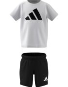 ADIDAS SPORTSWEAR Set de pantaloni scurti si tricou cu imprimeu logo - Alb/Negru