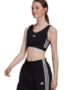 ADIDAS SPORTSWEAR Top crop cu bureti detasabili Essentials - Alb/Negru