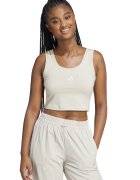 ADIDAS SPORTSWEAR Top crop cu detaliu logo - Alb fildes