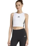 ADIDAS SPORTSWEAR Top crop cu vatelina 3S - Alb