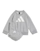 ADIDAS SPORTSWEAR Trening cu imprimeu logo contrastant - Alb/Gri deschis melange