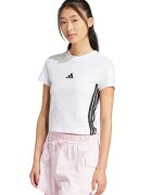 ADIDAS SPORTSWEAR Tricou crop cu croiala slim-fit Essentials - Alb/Negru