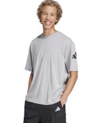 ADIDAS SPORTSWEAR Tricou cu decolteu la baza gatului si detaliu cu logo pe maneci - Negru/Gri
