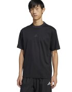 ADIDAS SPORTSWEAR Tricou cu decolteu la baza gatului si detaliu cu model monograma - Negru