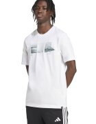 ADIDAS SPORTSWEAR Tricou cu decolteu la baza gatului si imprimeu foto - Negru stins/Alb optic/Albastru glaciar