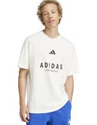 ADIDAS SPORTSWEAR Tricou cu decolteu la baza gatului si imprimeu logo - Alb optic