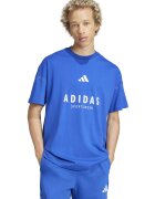ADIDAS SPORTSWEAR Tricou cu decolteu la baza gatului si imprimeu logo - Albastru royal
