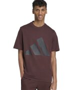 ADIDAS SPORTSWEAR Tricou cu decolteu la baza gatului si imprimeu logo - Maro cognac/Gri antracit