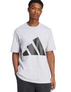 ADIDAS SPORTSWEAR Tricou cu decolteu la baza gatului si imprimeu logo - Negru/Alb murdar