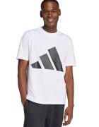 ADIDAS SPORTSWEAR Tricou cu decolteu la baza gatului si imprimeu logo - Negru/Alb optic