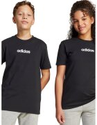 ADIDAS SPORTSWEAR Tricou cu decolteu la baza gatului si logo pe piept - Negru/Alb optic