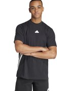 ADIDAS SPORTSWEAR Tricou cu decolteu la baza gatului si maneci cazute - Alb/Negru