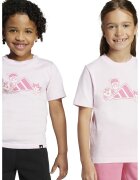 ADIDAS SPORTSWEAR Tricou cu imprimeu logo si decolteu la baza gatului - Roz pastel