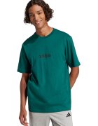 ADIDAS SPORTSWEAR Tricou cu logo pe piept si decolteu la baza gatului - Negru/Verde englez